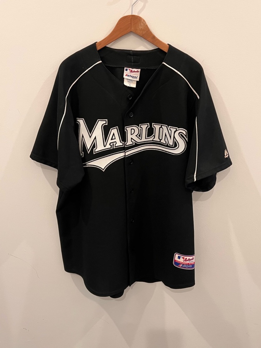 Vintage Florida Marlins Majestic Authentic Jersey Black XL MLB